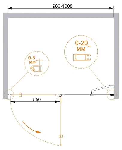 Душевая дверь CEZARES BERGAMO-W-B-12-100-C-Cr-R 100см стекло прозрачное, профиль хром Душевая дверь CEZARES BERGAMO-W-B-12-100-C-Cr-R 100см стекло прозрачное, профиль хром
