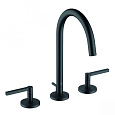 Смеситель для раковины Kludi Nova Fonte Puristic на 3 отверстия, черный матовый 201433915 Смеситель для раковины Kludi Nova Fonte Puristic на 3 отверстия, черный матовый 201433915