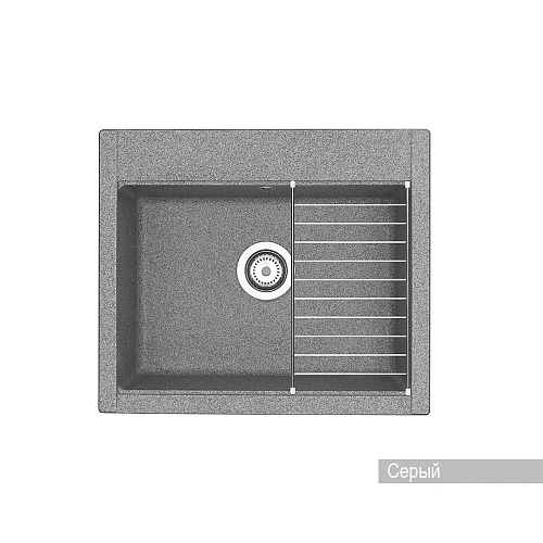 Кухонная мойка Aquaton Делия 60 1A715232LD230 из литого мрамора, прямоугольная, серая Кухонная мойка Aquaton Делия 60 1A715232LD230 из литого мрамора, прямоугольная, серая