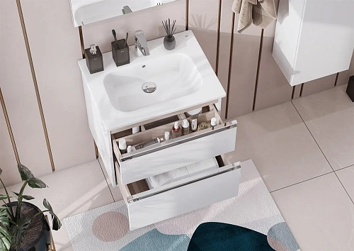 Тумба под раковину Roca The Gap 60 белый глянец 2 ящика A857397806 Тумба под раковину Roca The Gap 60 белый глянец 2 ящика A857397806