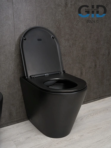 Унитаз приставной Gid TRS-263BM 62212Y черный матовый 56x36x41 с крышкой микролифт Унитаз приставной Gid TRS-263BM 62212Y черный матовый 56x36x41 с крышкой микролифт