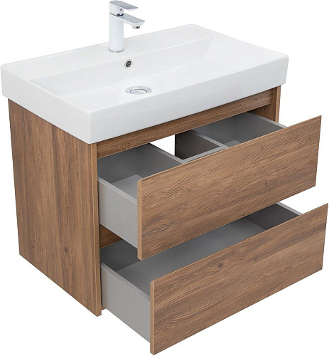 Тумба под раковину Aquanet Nova Lite 75 дуб шоколадный (2 ящика) 00287880 Тумба под раковину Aquanet Nova Lite 75 дуб шоколадный (2 ящика) 00287880