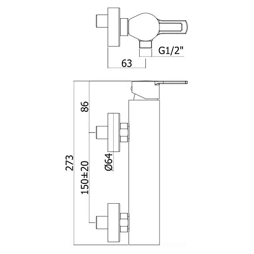 Смеситель для душа Paffoni Ringo RIN168RNO черный матовый Смеситель для душа Paffoni Ringo RIN168RNO черный матовый