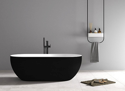 Ванна отдельностоящая ABBER AB9241MB 172x79 универсальная, черная матовая, акриловая Ванна отдельностоящая ABBER AB9241MB 172x79 универсальная, черная матовая, акриловая