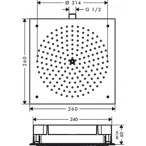 Верхний душ Hansgrohe Raindance Air 26х26 см, 1 режим струи 26481000, хром Верхний душ Hansgrohe Raindance Air 26х26 см, 1 режим струи 26481000, хром