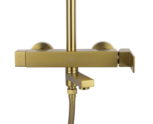 Душевая система Kaiser Cube шлифованное золото 01582-3 Душевая система Kaiser Cube шлифованное золото 01582-3