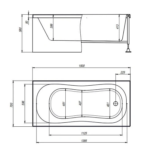 Акриловая ванна Timo INKA INKA1570-KT15-SPV1505-T-CM-FP15S 150x70 гидромассажная 6 джет Акриловая ванна Timo INKA INKA1570-KT15-SPV1505-T-CM-FP15S 150x70 гидромассажная 6 джет