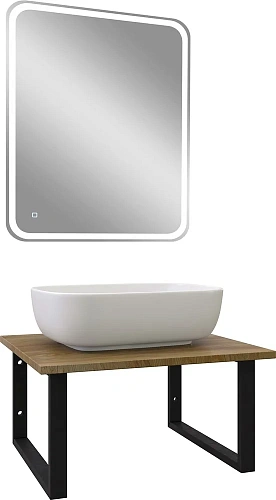 Комплект мебели DIWO Элиста 60 светлое дерево, с раковиной Moduo 50 Square 554679 Комплект мебели DIWO Элиста 60 светлое дерево, с раковиной Moduo 50 Square 554679