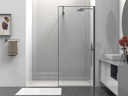 Душевая перегородка Vincea Walk-In VSW-1HS900CLGM, 900x2000, вороненая сталь, стекло прозрачное