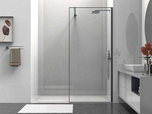 Душевая перегородка Vincea Walk-In VSW-1HS800CLGM, 800x2000, вороненая сталь, стекло прозрачное Душевая перегородка Vincea Walk-In VSW-1HS800CLGM, 800x2000, вороненая сталь, стекло прозрачное