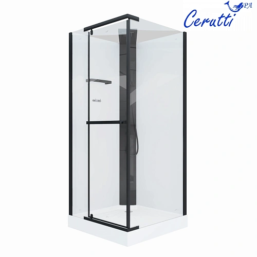 Душевая кабина Ceruttispa MiMi901B 90x90x215-225 профиль черный, стекло прозрачное Душевая кабина Ceruttispa MiMi901B 90x90x215-225 профиль черный, стекло прозрачное