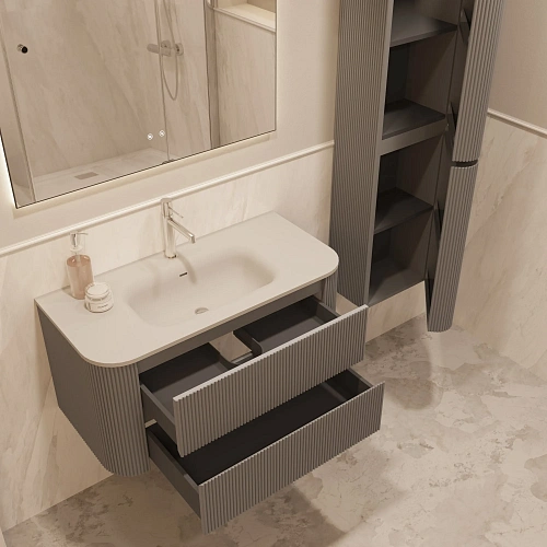 Тумба под раковину Vincea Alto 1000 VMC-4A100MLG подвесная, светло-серый матовый Тумба под раковину Vincea Alto 1000 VMC-4A100MLG подвесная, светло-серый матовый