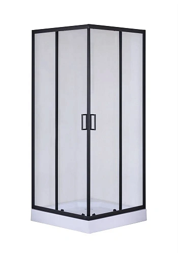 Душевой уголок Taliente 80x80x195см, квадратный, раздвижной, прозр.стекло 6мм, черный профиль TA-08082-1CB Душевой уголок Taliente 80x80x195см, квадратный, раздвижной, прозр.стекло 6мм, черный профиль TA-08082-1CB