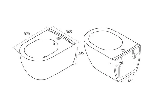 Биде подвесное Boheme Bianca матовый белый 964-WM Биде подвесное Boheme Bianca матовый белый 964-WM