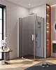 Картинка анонса товара «душевой уголок cezares slider-ah-1-80-90/100-grigio-cr 90-100x80см стекло тонированное (графит), профиль хром»