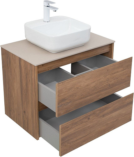 Тумба под раковину Aquanet Nova Lite 75 дуб шоколадный (2 ящика) 00287880 Тумба под раковину Aquanet Nova Lite 75 дуб шоколадный (2 ящика) 00287880