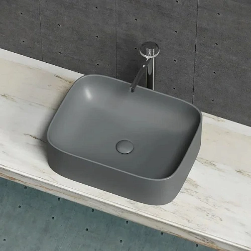 Раковина Ceramica Nova ELEMENT CN6052MDH Темный Антрацит матовый накладная Раковина Ceramica Nova ELEMENT CN6052MDH Темный Антрацит матовый накладная