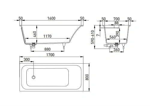 Ванна из искусственного камня Salini ORLANDA KIT 170х80 покраска по RAL полностью 102126MF S-Stone Ванна из искусственного камня Salini ORLANDA KIT 170х80 покраска по RAL полностью 102126MF S-Stone