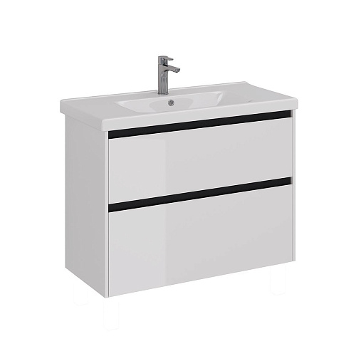 Тумба под раковину Lemark COMBI 100 см подвесная/напольная, черный/белый LM03C100T-black Тумба под раковину Lemark COMBI 100 см подвесная/напольная, черный/белый LM03C100T-black