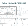 Ванна чугунная Delice Malibu 1700х750 с отверстиями под ручки DLR230609R Ванна чугунная Delice Malibu 1700х750 с отверстиями под ручки DLR230609R