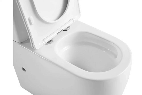 Унитаз напольный ABBER Bequem AC1110T компакт белый, безободковый, смыв торнадо Унитаз напольный ABBER Bequem AC1110T компакт белый, безободковый, смыв торнадо