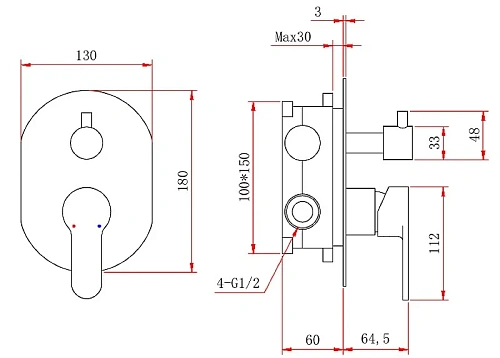 Душевая система BERGES VENTAS 3R, хром 073007 Душевая система BERGES VENTAS 3R, хром 073007