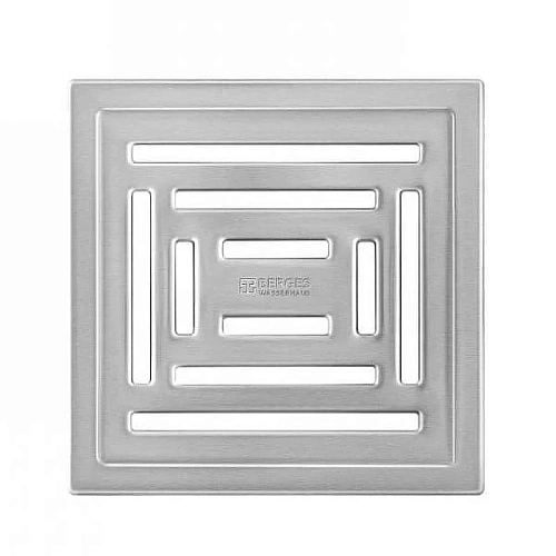 Душевой трап BERGES PLATZ Uno 150х150, матовый хром, S-сифон D50 H60 боковой 090170 Душевой трап BERGES PLATZ Uno 150х150, матовый хром, S-сифон D50 H60 боковой 090170