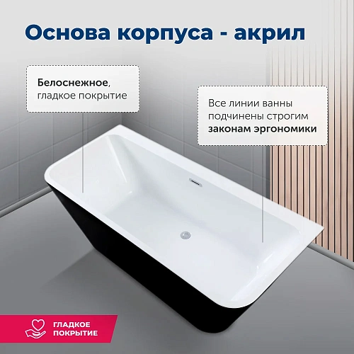 Акриловая ванна Aquanet Family Perfect 170x75 13775-GW-MB Акриловая ванна Aquanet Family Perfect 170x75 13775-GW-MB