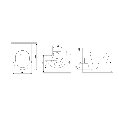 Унитаз подвесной Damixa Jupiter DX77C1700SC безободковый с сиденьем микролифт Унитаз подвесной Damixa Jupiter DX77C1700SC безободковый с сиденьем микролифт