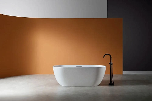 Ванна отдельностоящая ABBER AM9941 170x75 универсальная, белая матовая, искусственный камень Ванна отдельностоящая ABBER AM9941 170x75 универсальная, белая матовая, искусственный камень