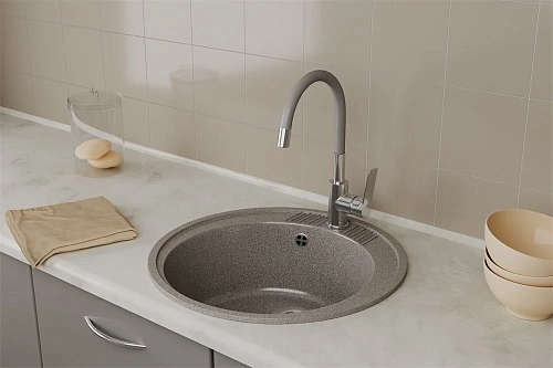 Смеситель для кухни RUSH Siple (SI7335-60Grey) с гибким изливом Смеситель для кухни RUSH Siple (SI7335-60Grey) с гибким изливом