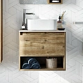 Тумба с раковиной STWORKI Карлстад 60 дуб рустикальный, простоун беж, с отверстием под смеситель в с 425188 Тумба с раковиной STWORKI Карлстад 60 дуб рустикальный, простоун беж, с отверстием под смеситель в с 425188