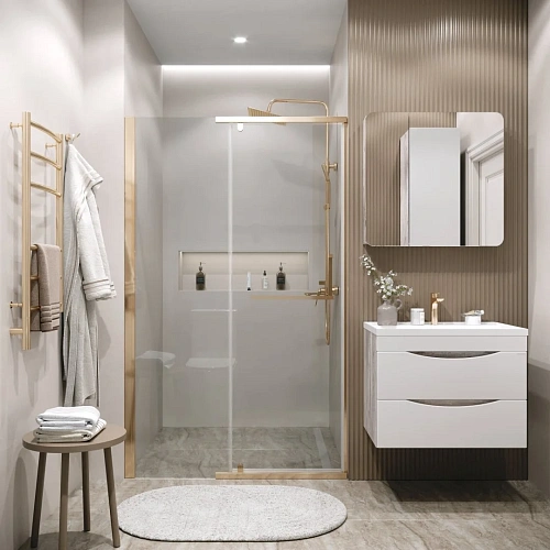 Душевая дверь GROSSMAN Pragma 100.K33.03.120.32.00 (120x195) золото сатин, стекло прозрачное Душевая дверь GROSSMAN Pragma 100.K33.03.120.32.00 (120x195) золото сатин, стекло прозрачное