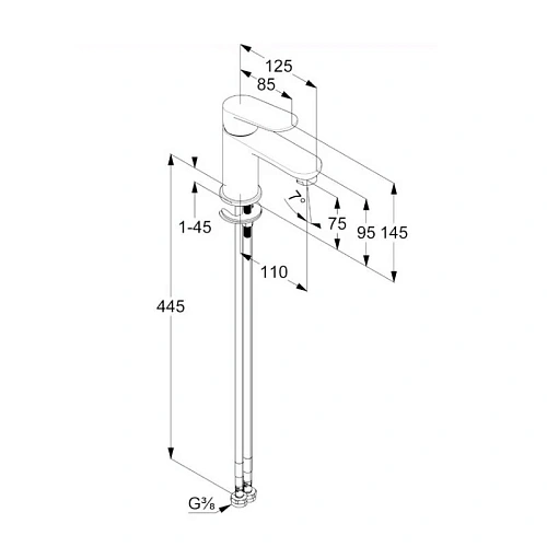 Смеситель для раковины Kludi X1 322903975 черный матовый Смеситель для раковины Kludi X1 322903975 черный матовый