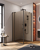 Картинка анонса товара «душевой уголок cezares slider-ah-1-90-100/110-br-nero 100-110x90см стекло тонированное (бронза), профиль черный»