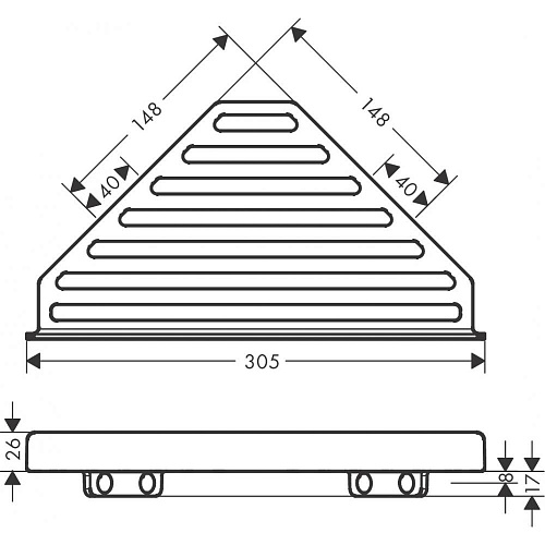 Полка Hansgrohe AddStoris 41741140, шлифованная бронза Полка Hansgrohe AddStoris 41741140, шлифованная бронза