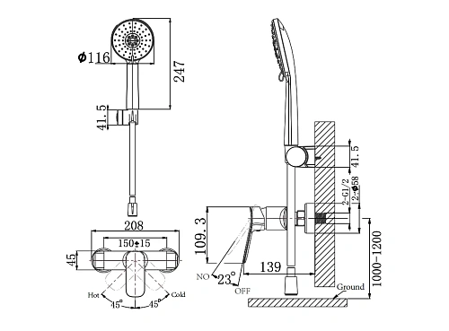 Смеситель для душа ARROW AG3503MB-A черный Смеситель для душа ARROW AG3503MB-A черный