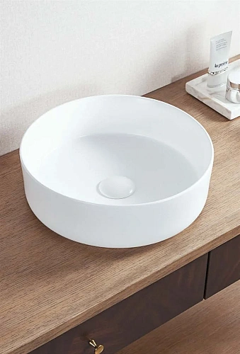 Раковина Armadi Art FLAT круглая матовая белая d36 884 с щелевым сливом Раковина Armadi Art FLAT круглая матовая белая d36 884 с щелевым сливом