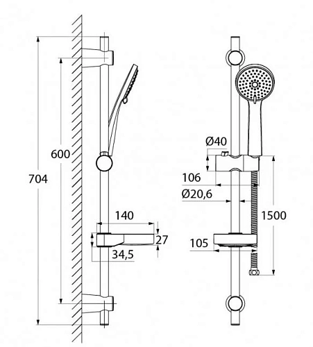 Душевой гарнитур IDDIS Cuba (CUB3F00i16) Душевой гарнитур IDDIS Cuba (CUB3F00i16)