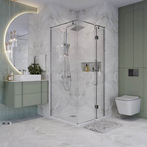 Душевой уголок Niagara Nova NG-6631-34 (90x90x195) квадратная, распашная, хром, стекло прозрачное Душевой уголок Niagara Nova NG-6631-34 (90x90x195) квадратная, распашная, хром, стекло прозрачное