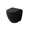 Унитаз подвесной GROSSMAN GR-4455BMSQ 490x370x360 черный матовый безободковый смыв торнадо бесшумный с сиденьем Унитаз подвесной GROSSMAN GR-4455BMSQ 490x370x360 черный матовый безободковый смыв торнадо бесшумный с сиденьем