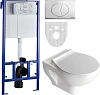 Комплект STWORKI Хедмарк Унитаз подвесной 3510 безободковый с микролифтом + Система инсталляции для 588954