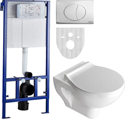 Комплект STWORKI Хедмарк Унитаз подвесной 3510 безободковый с микролифтом + Система инсталляции для 588954 Комплект STWORKI Хедмарк Унитаз подвесной 3510 безободковый с микролифтом + Система инсталляции для 588954
