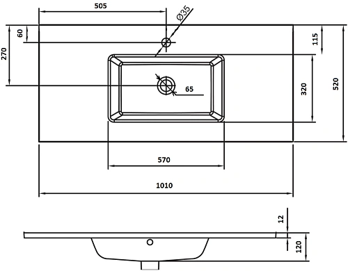 Столешница Boheme Lucido стекло 100см Дельмар 852-100-D Столешница Boheme Lucido стекло 100см Дельмар 852-100-D