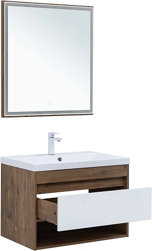 Тумба под раковину Aquanet Тренд 75 00345118 дуб рустикальный/белый сатин Тумба под раковину Aquanet Тренд 75 00345118 дуб рустикальный/белый сатин