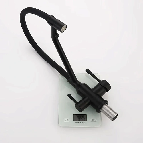 Смеситель для кухни Raglo R81.62.06 с гибким изливом с подключением к фильтру, черный Смеситель для кухни Raglo R81.62.06 с гибким изливом с подключением к фильтру, черный