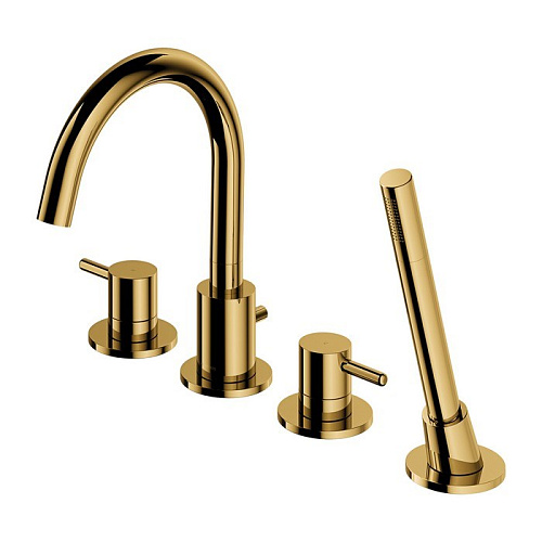 Смеситель на борт ванны OMNIRES Y Y1232GL золото на 4 отверстия Смеситель на борт ванны OMNIRES Y Y1232GL золото на 4 отверстия