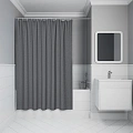 Штора для ванны IDDIS (DL03P18i11) 200х180 см, полиэстер серый Штора для ванны IDDIS (DL03P18i11) 200х180 см, полиэстер серый