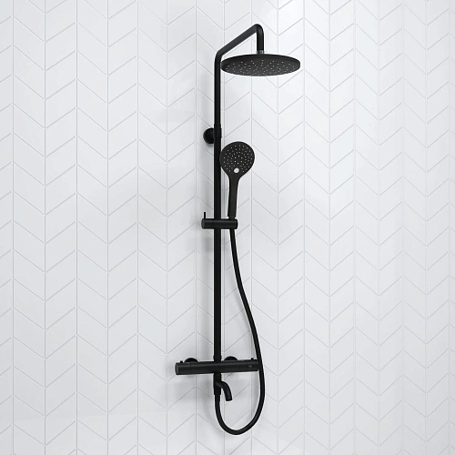 Душевая система WasserKRAFT A288.077.078.BM Thermo с термостатом черный Душевая система WasserKRAFT A288.077.078.BM Thermo с термостатом черный