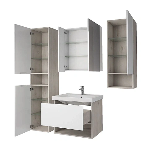 Шкаф-пенал DREJA PERFECTO, 35 см, подвесной, универсальный, 1 дверца, 1 стеклянная полка, дуб эврика 99.0815 Шкаф-пенал DREJA PERFECTO, 35 см, подвесной, универсальный, 1 дверца, 1 стеклянная полка, дуб эврика 99.0815